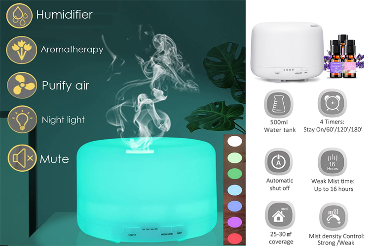 Cool Mist Luftfukter Aroma Essential Oil Diffuser