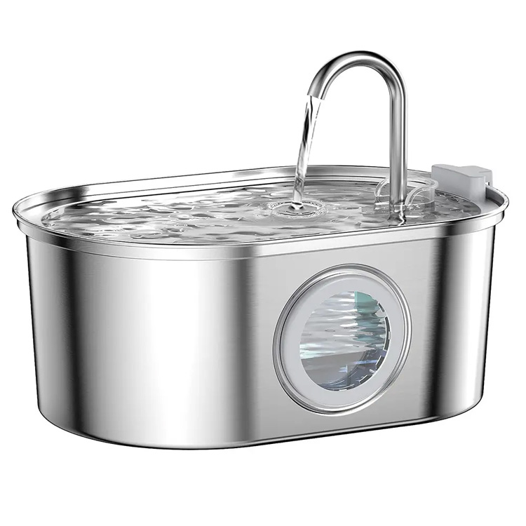 3.2L Pet Fountain 304 Rustfritt stål Drikke Pet Fountain