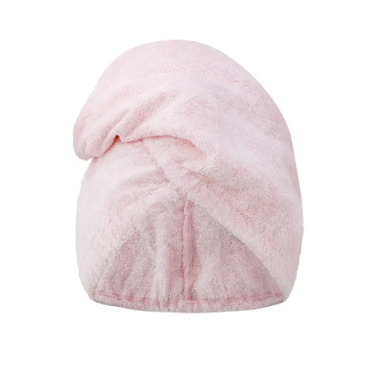 Absorberende rosa bambus mikrofiber hår turban wrap håndkle