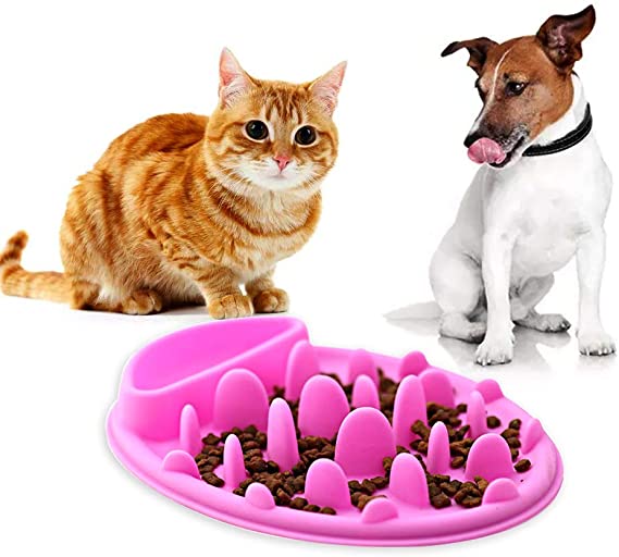 Anti-chocking Silikon Pet Dog Fun Slow Feeder Cat Bowl