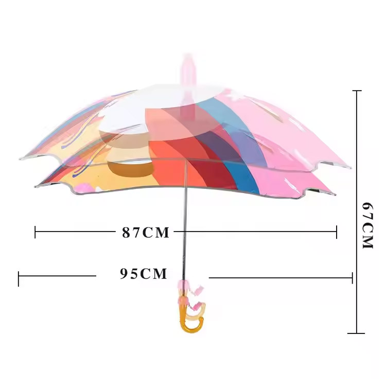 Cartoon Animal Head Reflective Children's Travel Paraply