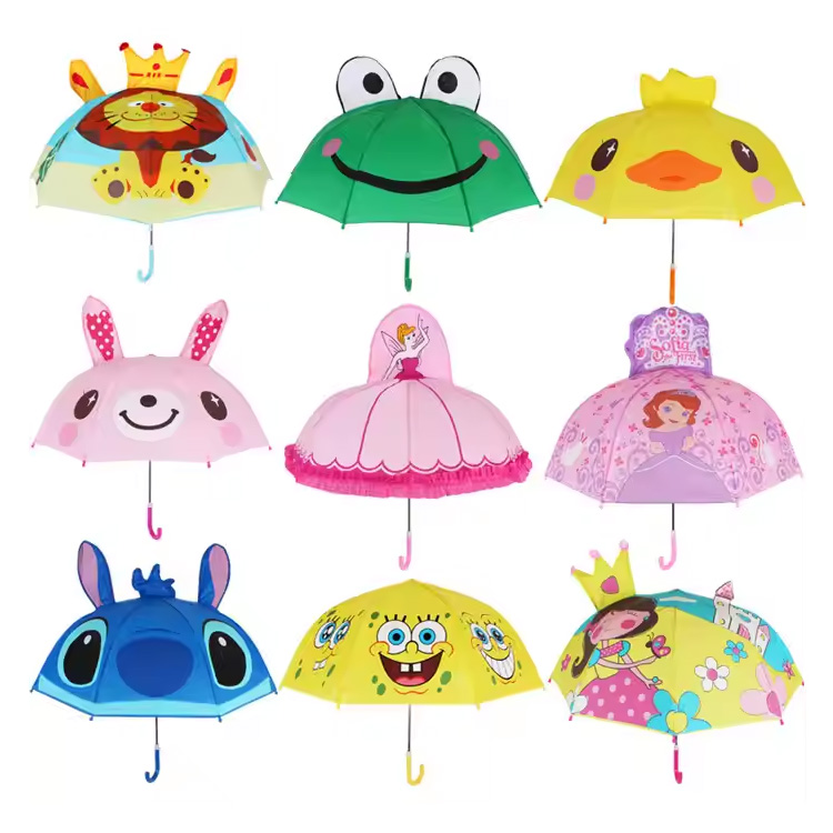 Cartoon Kids Paraply Auto Open Children Paraply Princess