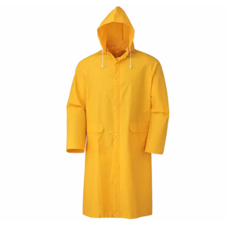 Tilpasset kraftig regnfrakk PVC vanntett regn Poncho