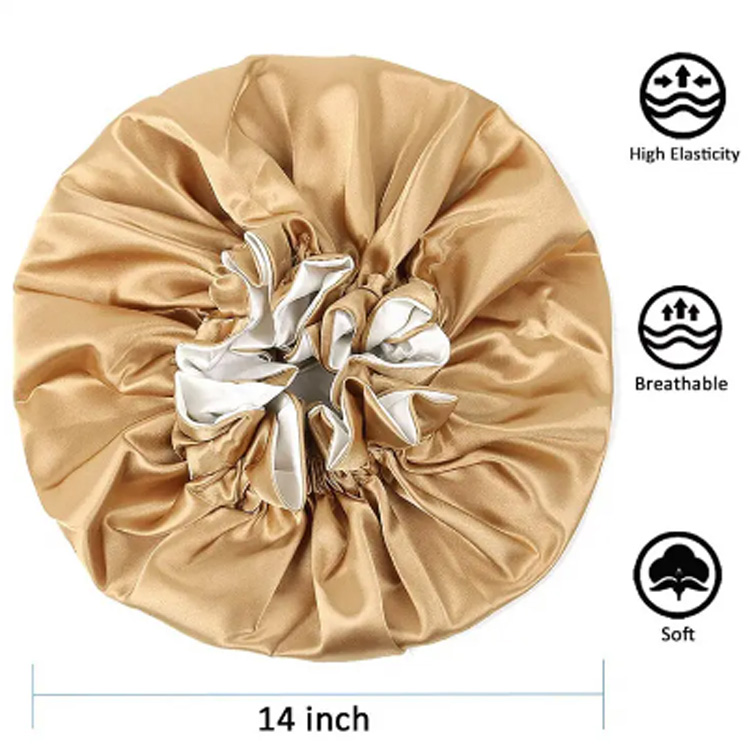 Designer mote dobbeltlag satin store kvinner dusjhette