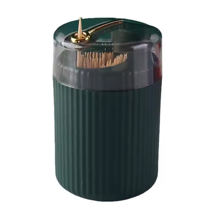 Dispenser Push-Type Oppbevaringsboks Tannpirker Canister Holder