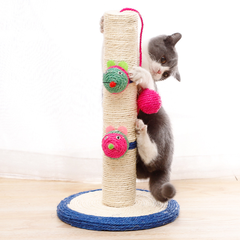 Slitesterk Cat Post Interactive Toys Sisal Scratch Pole