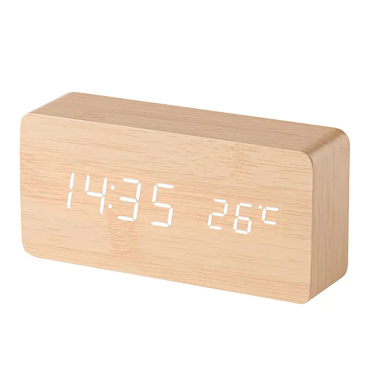Lav pris Display USB Wood LED Digital Table Clock