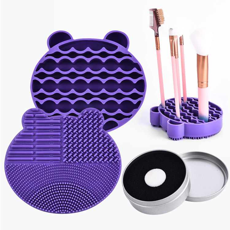 Bærbar tørkeholder Silikon Makeup Brush Cleaner Mat