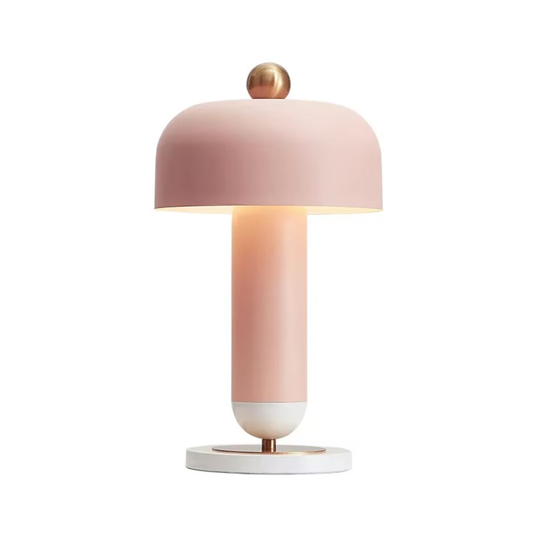 Mushroom Home Decor Villa Nordic Pink Metal Bordlamper