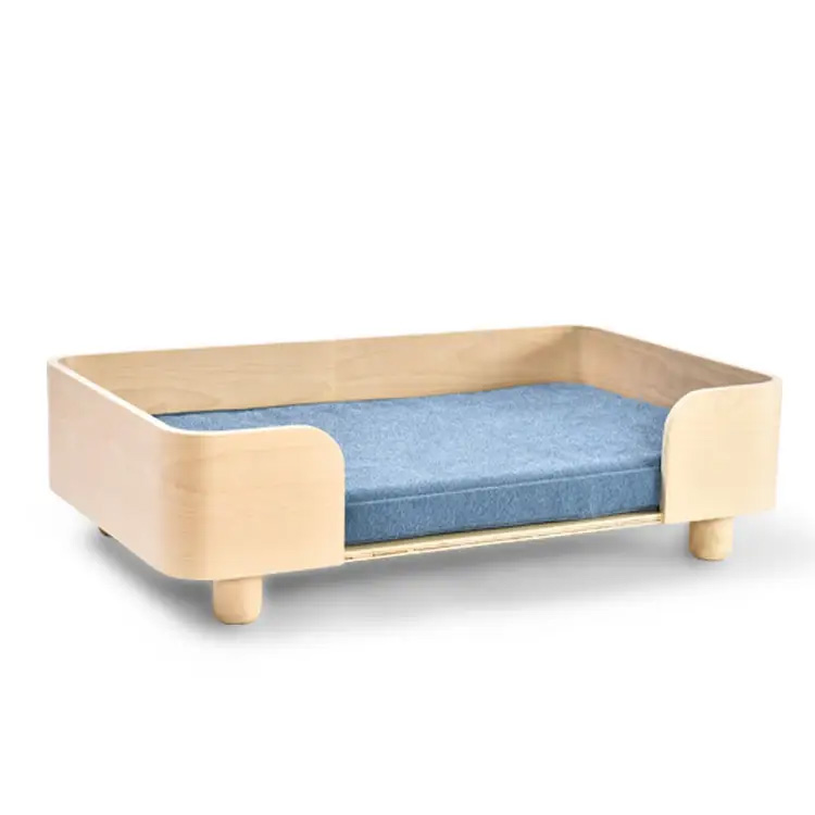 Nytt design moderne kjæledyrmøbler treramme hundesofa seng
