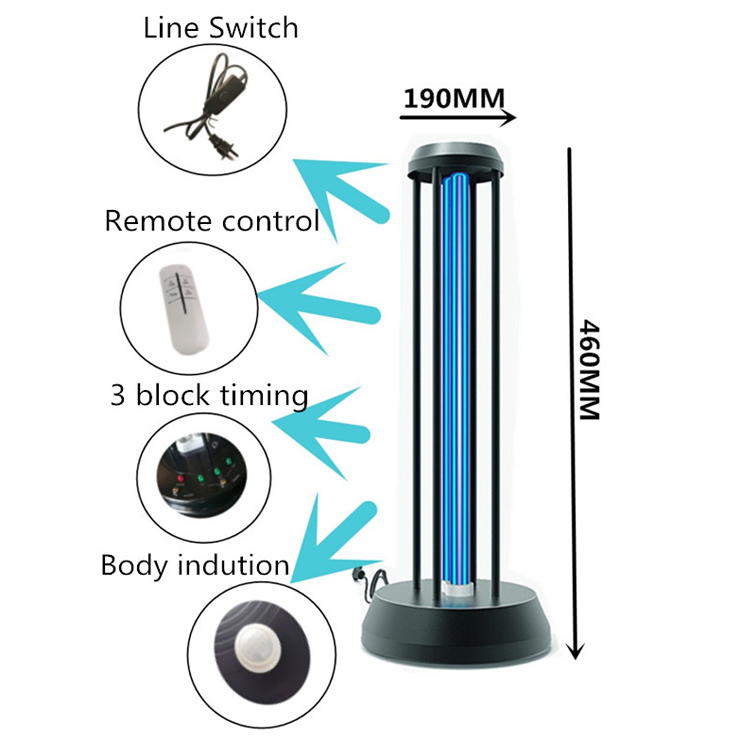 Ozon desinfisering UV bakteriedrepende lampe