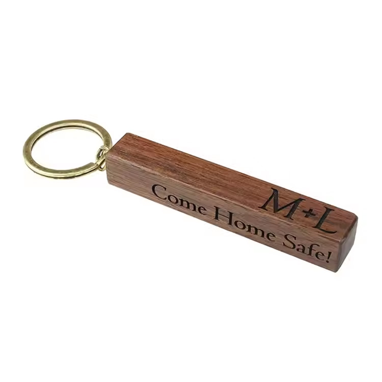 Pendant Wood Chip Metal Keychain Jubileum Gaveskjæring