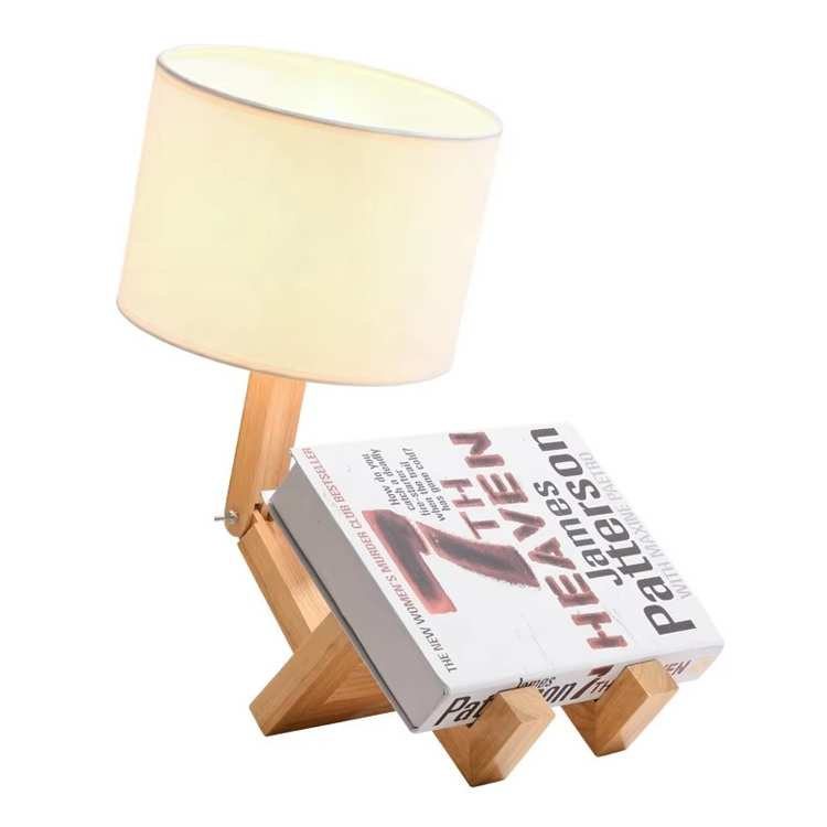 Populær stil lesestudie Wood Robot Shape bordlampe