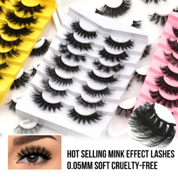 Privat etikett faux cils fluffy naturlige faux mink falske øyenvipper