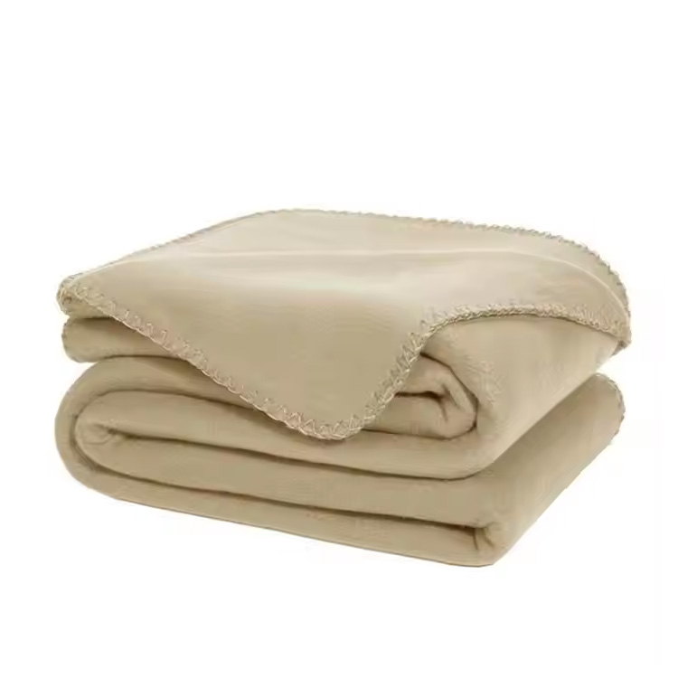 Promotering solidfarge kant mykt sengetøy fleece kaste teppe