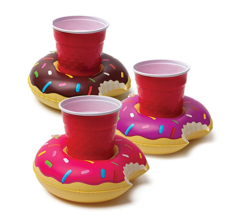 PVC flytende oppblåsbar donut cup holder