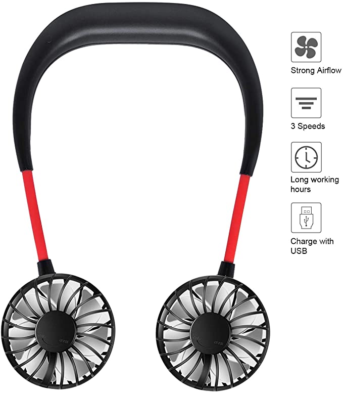 Oppladbar Mini USB Porable Sports Hands Free Neckband Fan