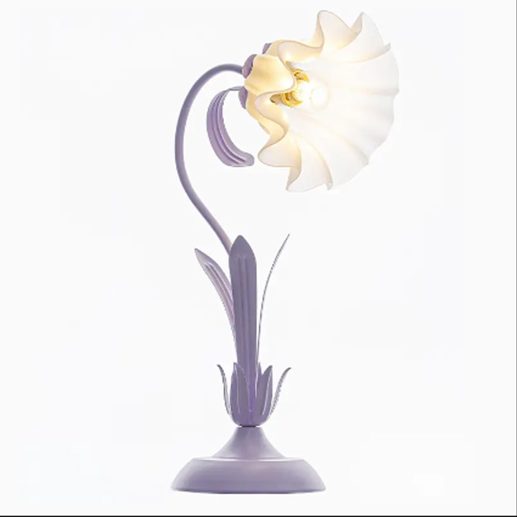 Retro Unik Glass Flower Living Nattbord Skrivebordslampe