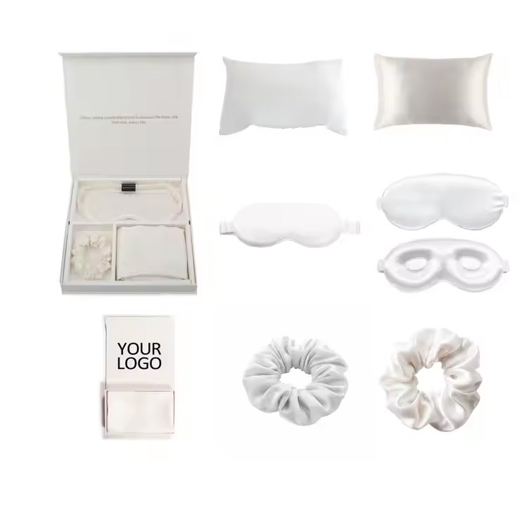 Silk Gift Set Custom Logo inkluderer hårskrundeputetrekk