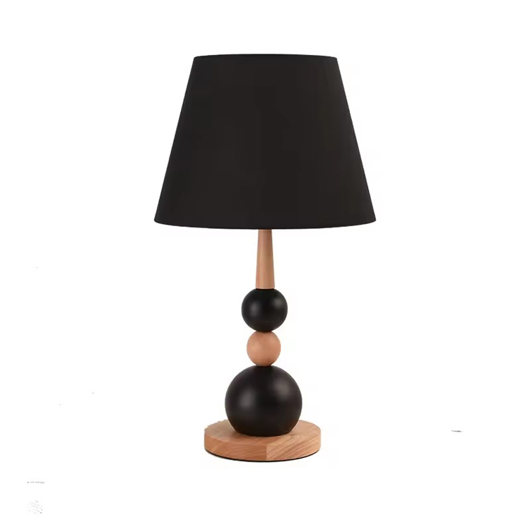 Simply Black Ball Retro Wood Bedside Minimal bordlampe