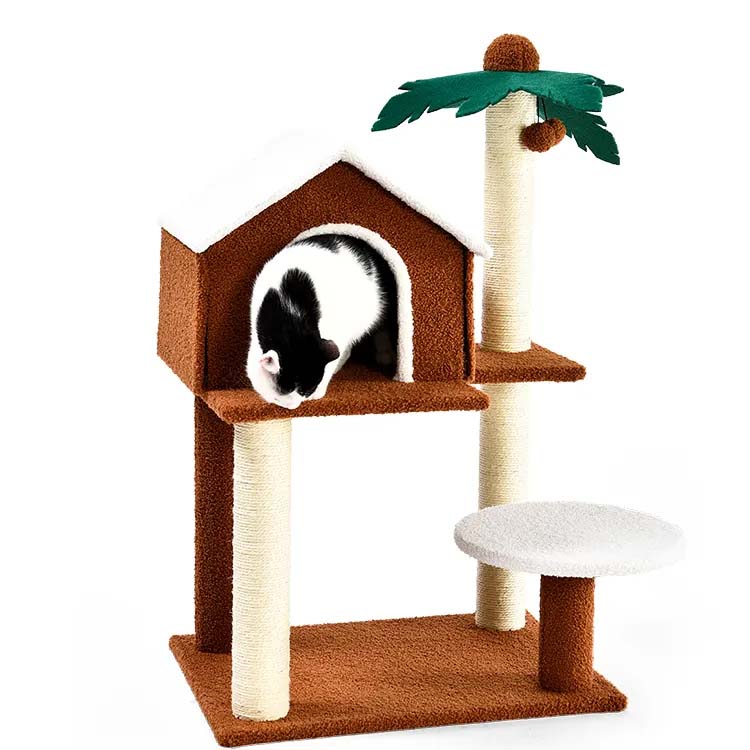 Sisal-dekket riper Posts Polsted Platform Pet House