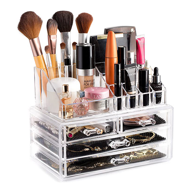 Stablebar akryl kosmetisk oppbevaringsboks Makeup Organizer