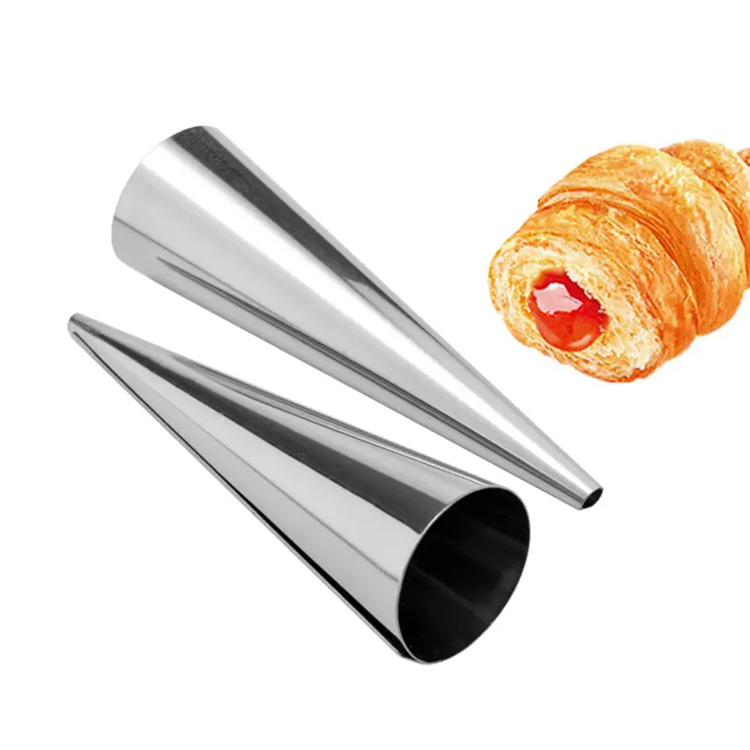 Rustfritt stål dansk brød croissant mold baking kjegler