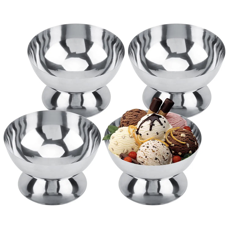 Rustfritt stål Ice Cream Bowl Gjenbrukbar salat Dessert Bowl