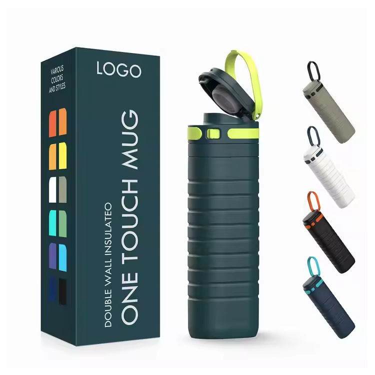 Berøringslokk 500 ml Vakuumisolert reisekrus i rustfritt stål