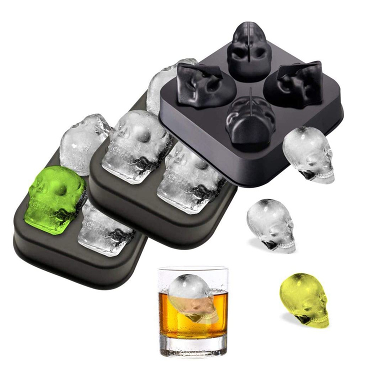 Whisky 3D Skull Silikon isform kubebrett