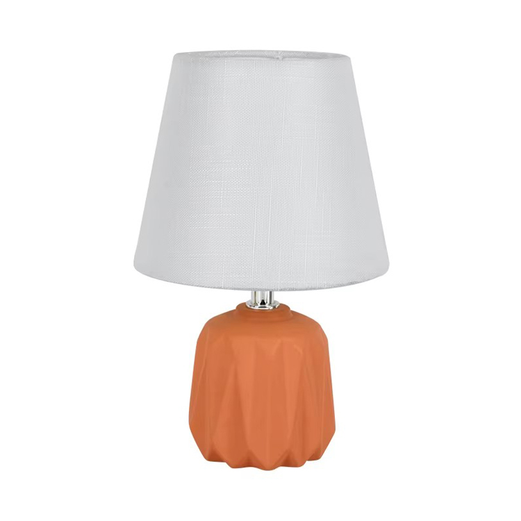 Engros moderne design keramisk base oransje bordlampe