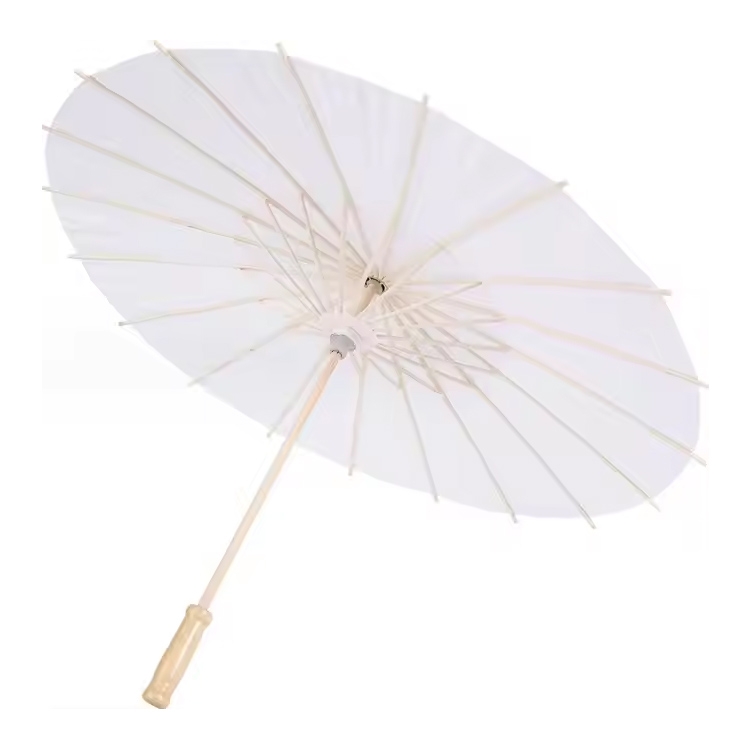 Treparaply mini hvit papir parasol